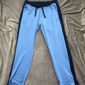 Navy & Sky Blue Athletic Knit Scrub Pants
